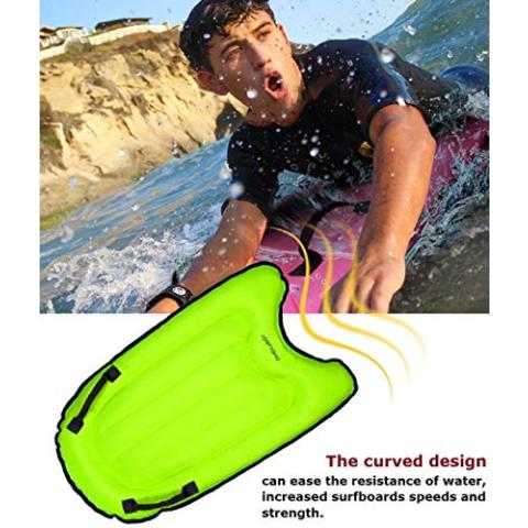 OMOUBOI Inflatable Board for Beach Portable Bodyboard with Handle Lightweight Soft Surfboards Mini Pool Floats Boards Inflatable Body Boards for Slip and Slide, Surfing, Swimming, Water Fun
