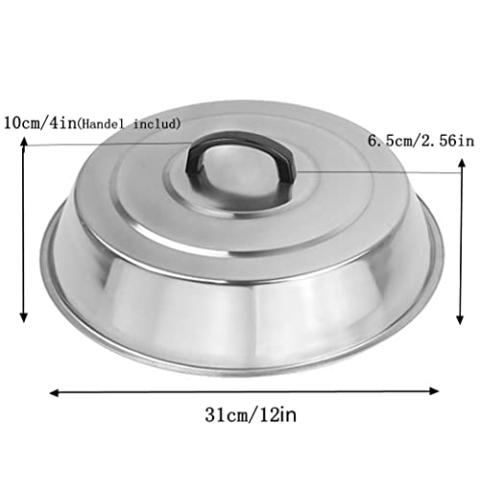 3 Sets BBQ Accessories 12 Inch Round Stainless Steel Basting Cover - Cheese Melting Dome and Steaming Cover, Best fits for Blackstone Camp Chef Flat Top Griddle Grill Cooking Indoor or Outdoor