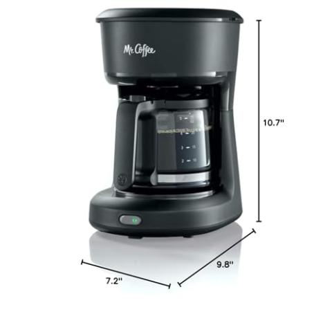 Mr. Coffee® 5-Cup Mini Brew Switch Coffee Maker, Black