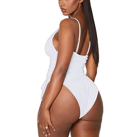 Viottiset Women's Ruched High Cut One Piece Swimsuit Tummy Control Bathing Suit Monokini