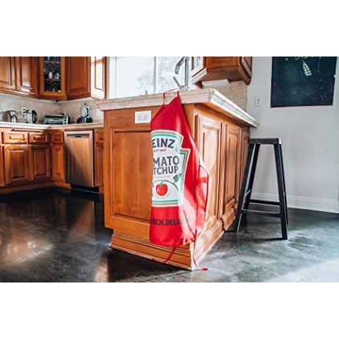 Heinz Tomato Ketchup Cooking Apron | BBQ Grilling And Cooking Essentials | Serving Chef Apron With Long Ties | Home Kitchen Gift Ideas | One Size Fits Most Adults