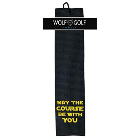 May The Course Be with You Golf Towel - Golf Accessories for Men - Golf Gifts for Men - Embroidered Funny Golf Towel
