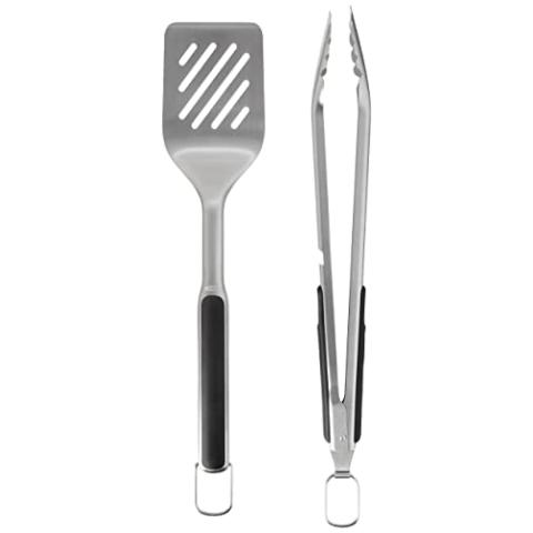 OXO Good Grips Grilling, 3pc Set - Tongs, Turner and Tool Rest, Black