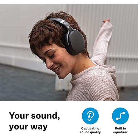 Sennheiser Consumer Audio HD 450SE Black Bluetooth 5.0 Wireless Headphone with Alexa Built-in - Active Noise Cancellation, 30-Hour Battery Life, USB-C Fast Charging, Foldable - Black