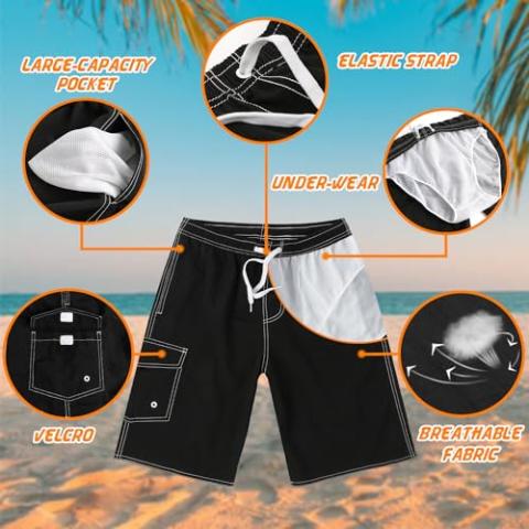 Mens Swimming Trunks Swim Trunks Quick Dry Swim Shorts with Mesh Lining Funny Swimwear Bathing Suits