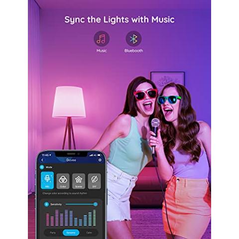 Govee Smart Light Bulbs, Color Changing Light Bulb, Work with Alexa and Google Assistant, 16 Million Colors RGBWW, WiFi & Bluetooth LED Light Bulbs, Music Sync, A19, 800 Lumens, 4 Pack