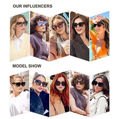 SOJOS Big Trendy Polarized Sunglasses Womens Oversized Cateye Sunnies Lentes De Sol Para Mujer SJ2205