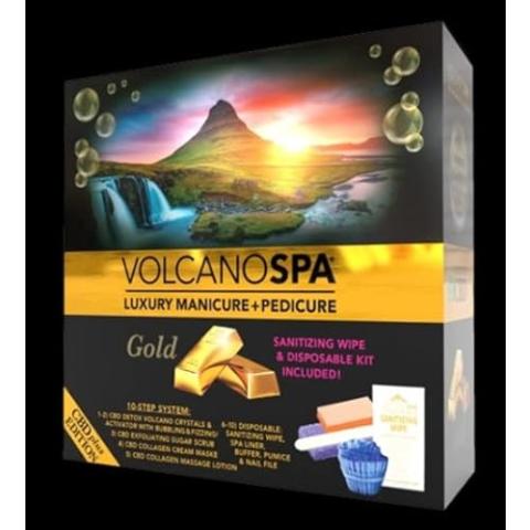 Volcano spa 5-in-1 pedicure box, luxury pedicure spa kit (Gold)