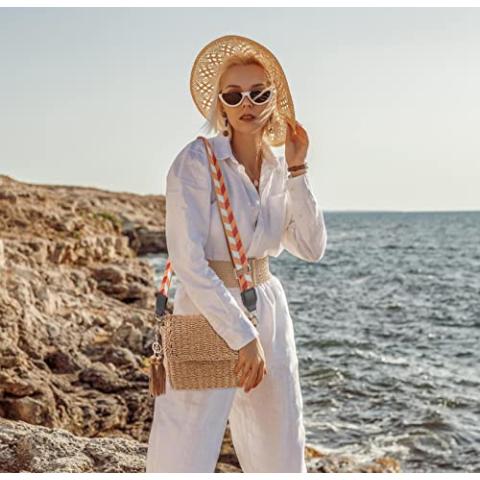 YXILEE Straw Bag Straw Purses for Women Summer Clutch Crossbody Shoulder Bags for Women