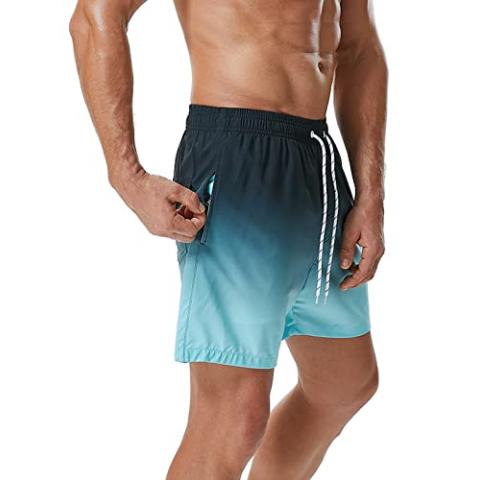 SILKWORLD Mens Swimming Trunks with Compression Liner Quick Dry 5 inch Swim Shorts with Zipper Pockets