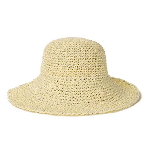 Sydbecs Womens Sun Hats Wide Brim Summer Beach Hat for Women Foldable Travel Straw Hat UPF50+