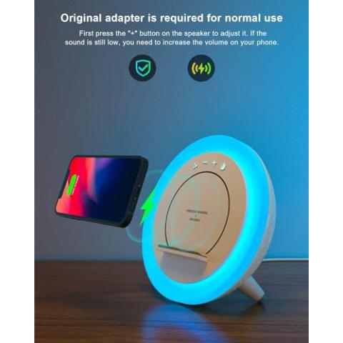 Wireless Charging Bluetooth Speake,Kids Bluetooth Speaker Best Birthday Gift Ideas for Teenage, Music Gifts,Teenage Year Old Girl Boy/Please use The Original Adapter(10W Wireless Charging)