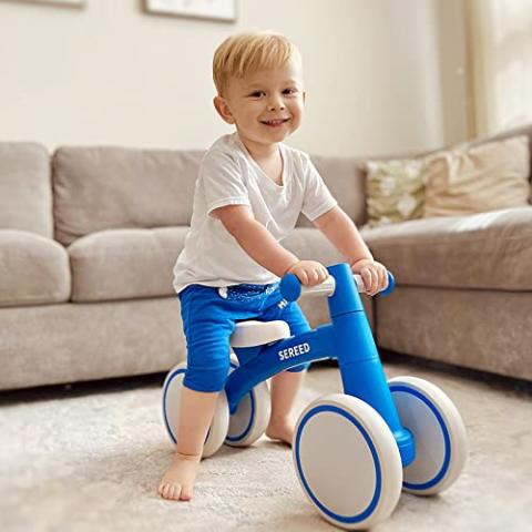 SEREED Baby Balance Bike for 1 Year Old Boys Girls 12-24 Month Toddler Balance Bike, 4 Wheels Toddler First Bike, First Birthday Gifts