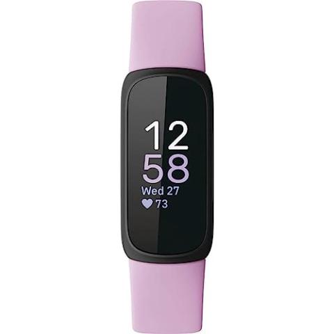 Fitbit Inspire 3 Health &-Fitness-Tracker with Stress Management, Workout Intensity, Sleep Tracking, 24/7 Heart Rate and more, Lilac Bliss/Black, One Size (S & L Bands Included)