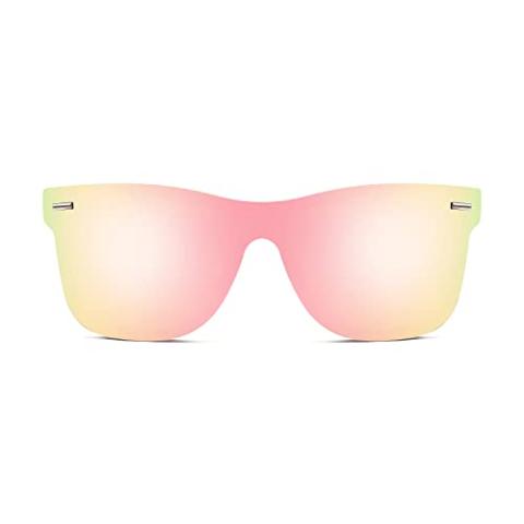 FEISEDY Sunglasses, Rimless Mirrored Sun Glasses with Reflective One-Piece Lens, B4114