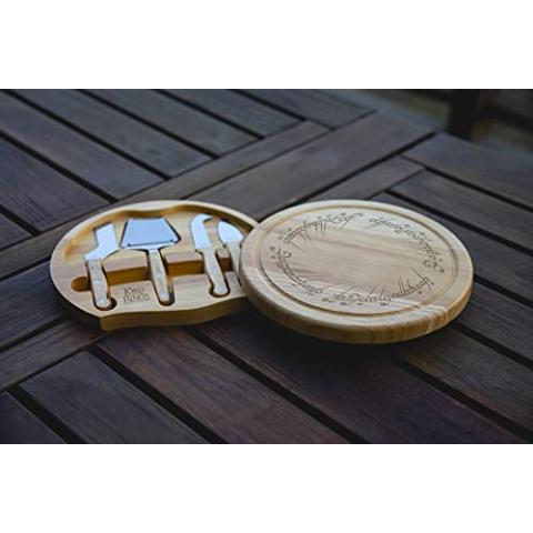 PICNIC TIME Lord of the Rings The One Ring Circo Cheese Board and Knife Set, Charcuterie Board Set, Wood Cutting Board, (Parawood)