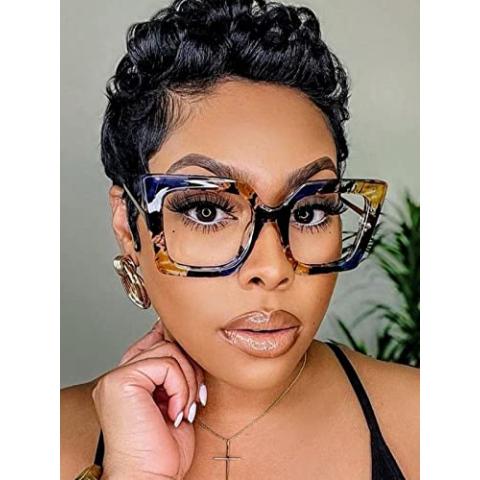 AIEYEZO Oversized Blue Light Glasses for Women, Anti Fatigue Prevent Headache Computer Eyeglasses