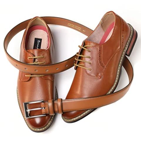 CHAOREN Mens Belts Leather - Brown Belt Men 1 1/8" Mens Dress Belt - Perfect Companion to Mens Shoes