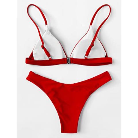 SOLY HUX Bikini Sets for Women Sexy Triangle High Cut Bikini Bathing Suits 2 Piece Swimsuit