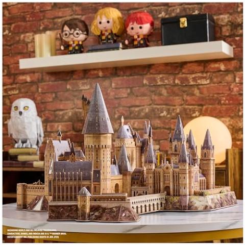 4D Build, Harry Potter Deluxe Hogwarts Castle with Astronomy Tower & Great Hall Over 2ft. Wide Model Kit 384 Pcs | 3D Puzzles for Adults & Teens 12+