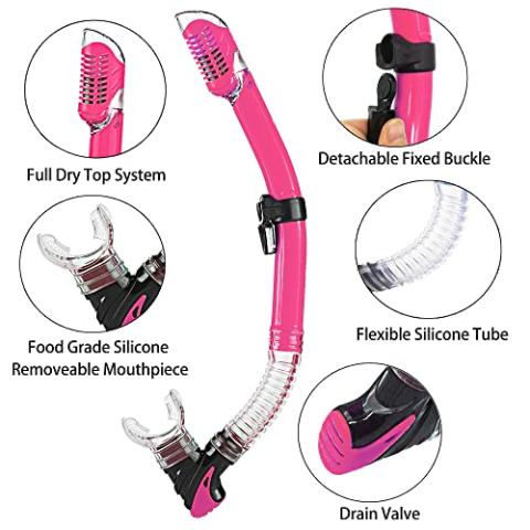 2022 Version Adults Mask Fins Snorkel Set, Snorkeling Gear for Adult with Fins, Snorkel Sets with Flippers, Adult Anti Leak Scuba Gear with Adjustable Fins Diving Mask Full Dry Top Snorkel with Bag