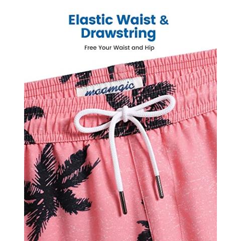 maamgic Mens Swim Trunks with Compression Liner Short Stretch Mens Bathing Suit Quick Dry Mens Swimming Trunks Swimsuit