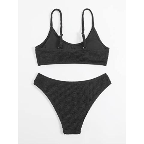 SOLY HUX Bikini Sets for Women Solid Textured Bikini Bathing Suits 2 Piece Swimsuit