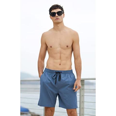 TUONROAD Mens Swim Trunks with Compression Liner 2 in 1 Board Shorts 7 Inch Quick Dry Swimming Shorts with Zipper Pockets