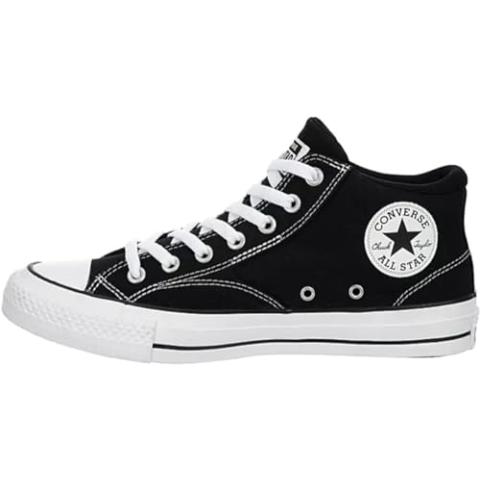 Converse Unisex Chuck Taylor All Star Malden Street Mid High Canvas Sneaker - Lace up Closure Style - Black White, 9.5 Women/7.5 Men