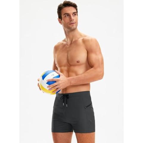 G Gradual Men's Swimsuit Trunks with Zipper Pockets Quick Dry Swimwear Bathing Suit Swim Briefs Board Shorts for Men