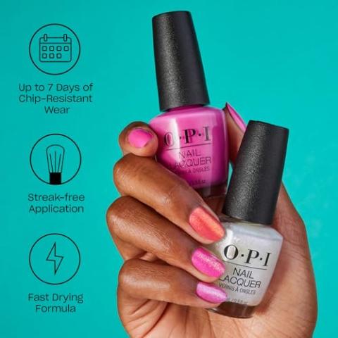 OPI Nail Lacquer, Sheer & Soft Pearl Finish Blue Nail Polish, Up to 7 Days of Wear, Chip Resistant & Fast Drying, Fall 2023 Collection, Big Zodiac Energy, Pisces the Future, 0.5 fl oz