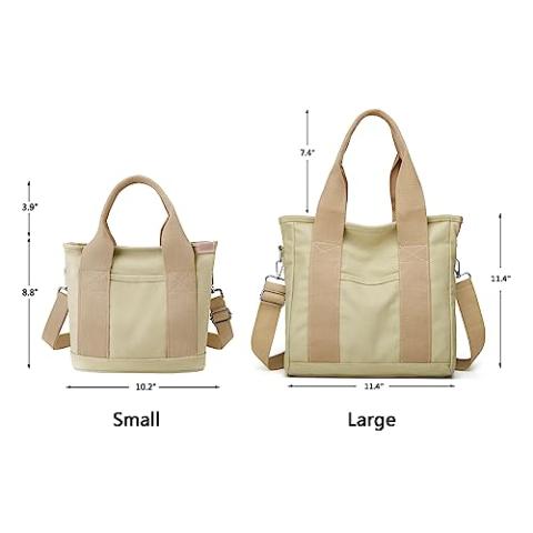 Small Tote Bag with Zipper Tote Bag for Women Canvas Crossbody Bag Shoulder Bag Satchel Hobo Bag Messenger Bag 2024