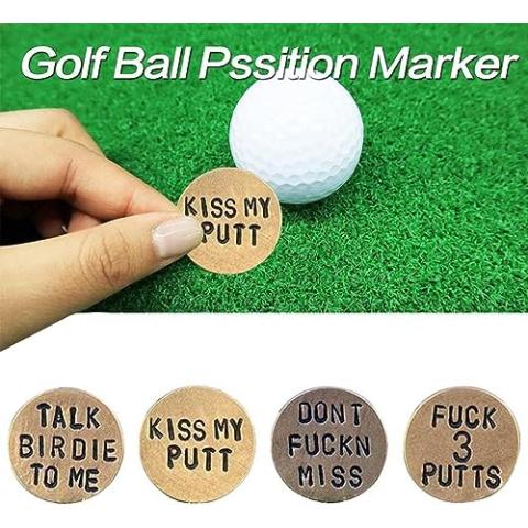 Adult Humor Novelty Golf Ball Markers Funny Golf Ball Marker for Men with Funny Words Unique Golf Gag Gifts for Men or Women Golfers