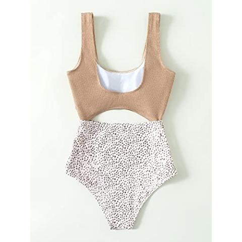 Floerns Women's Bathing Suit High Waisted Cut Out Monokini One Piece Swimsuit