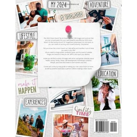 2024 Vision Board Clip Art Book: Create Powerful Vision Boards from 500+ Images, Quotes, and Words to Achieve Your Best Year Ever | Inspirational Pictures For Women and Men (Vision Board Supplies)