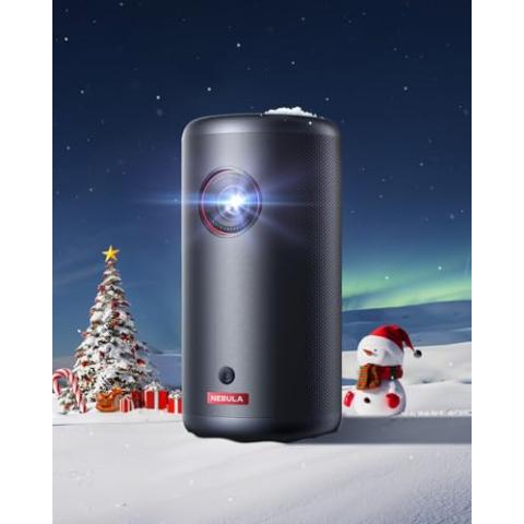 NEBULA Capsule 3 GTV Projector, Netflix Officially Licensed, 1080P Smart Mini Projector with Wi-Fi, 2.5 Hours of Playtime, 120-Inch Display, Dolby Digital, Ultra Portable for Any Space