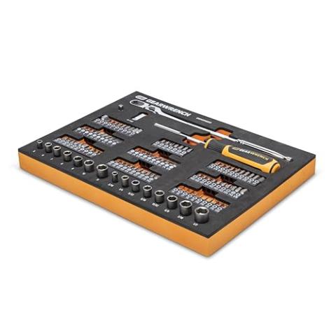 GEARWRENCH 105 Piece 1/4” Drive Slim Head Mechanics Tool Set in Foam Storage Tray - GWMSMBS01