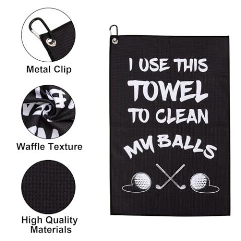 Microfiber Golf Towel,Printed Funny Golf Towels for Men,Golf Towels for Golf Bags with Clip,Funny Golf Gifts for Men Husband Boyfriend Dad,Golf Lover Gifts,Birthday Gifts for Golf Fan,Golf Accessories