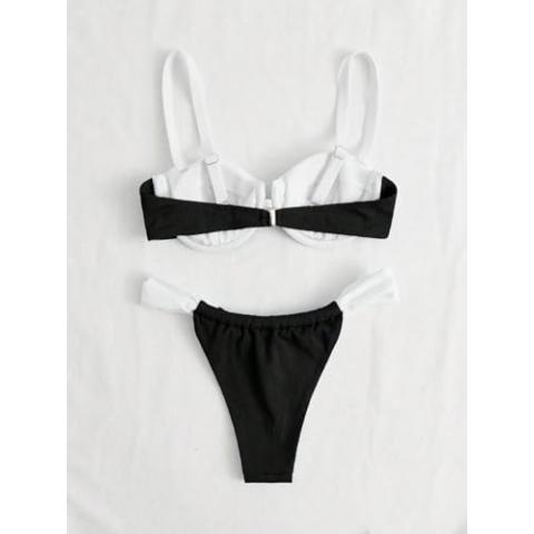 SOLY HUX Women's Color Block Underwire Bikini Sets Bathing Suits Two Piece Swimsuits