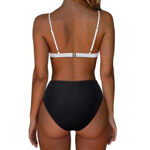 SUUKSESS Women Triangle High Cut Bikini Sets Sexy High Waisted 2 Piece Swimsuit