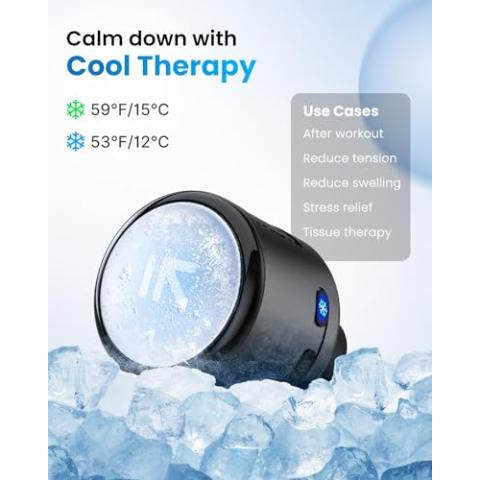 RENPHO Massage Gun Head with Heat and Cool, Percussion Muscle Massager Gun Head for Deep Tissue Muscle Pain Relief, Portable Rechargeable Handheld Massage Gun Attachments, Heated Massage Gun Head