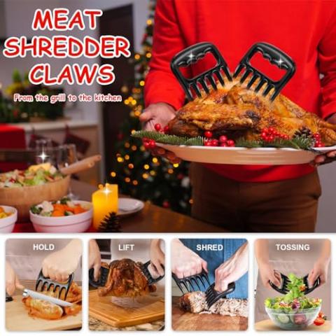 35pcs Deluxe Grilling Gifts Set for Birthday Christmas, Stainless Steel BBQ Accessories Kit for Men Dad, Professional Grill Tools Utensils with Scissors, Meat Claws in Aluminum Case Brown