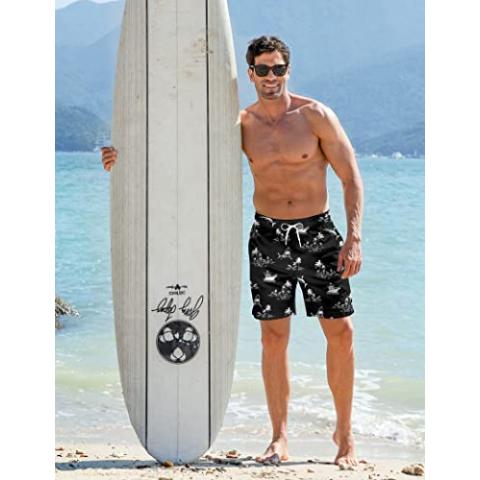 Goodstoworld Mens Swim Trunks with Compression Liner 9'' Inseam Quick Dry Swimsuit Shorts M-3XL