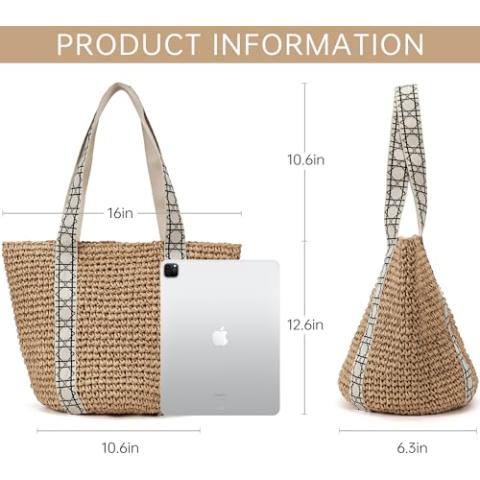 Straw Beach Bag The Tote Bag for Women straw purse hobo bags summer purses for women rattan wicker clutch pool raffia bag