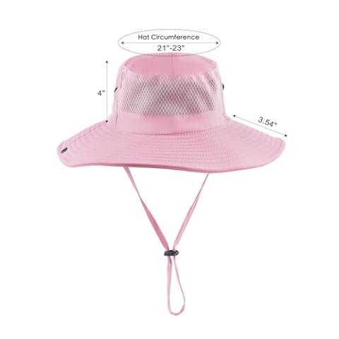 Womens Ponytail Sun Hat Wide Brim Mesh Bucket Hat UV UPF50 Protection Hat Foldable Summer Travel Beach Fishing Hats