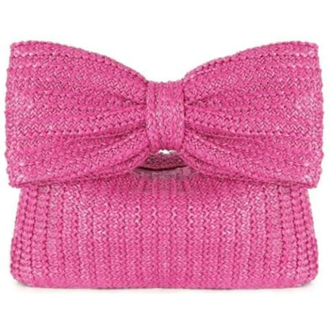 Women Bow Purse Summer Straw Woven Clutch Bag Handbags Vacation Beach Tote Formal Party Wedding 2024 New