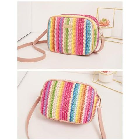 Straw Crossbody Bag Small Woven Purse for Women Cute Beach Shoulder Handbag 2024 Spring Summer Trendy