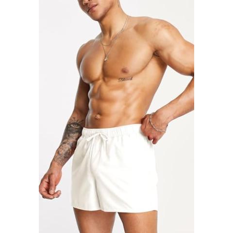 Mens Swim Trunks 5" with Mesh Lining Quick Dry Beach Shorts for Swimming Men Bathing Suit
