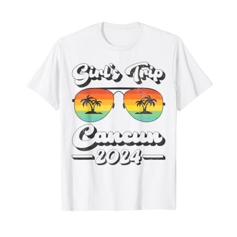 Summer Sunglass Girls Trip 2024 Mexico Cancun Beach T-Shirt