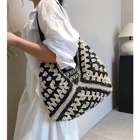 Straw Hobo Bags for Women Straw Tote Bag Stylish Summer Beach Shoulder Bag Designer Hand-woven Bag for Travel 2024